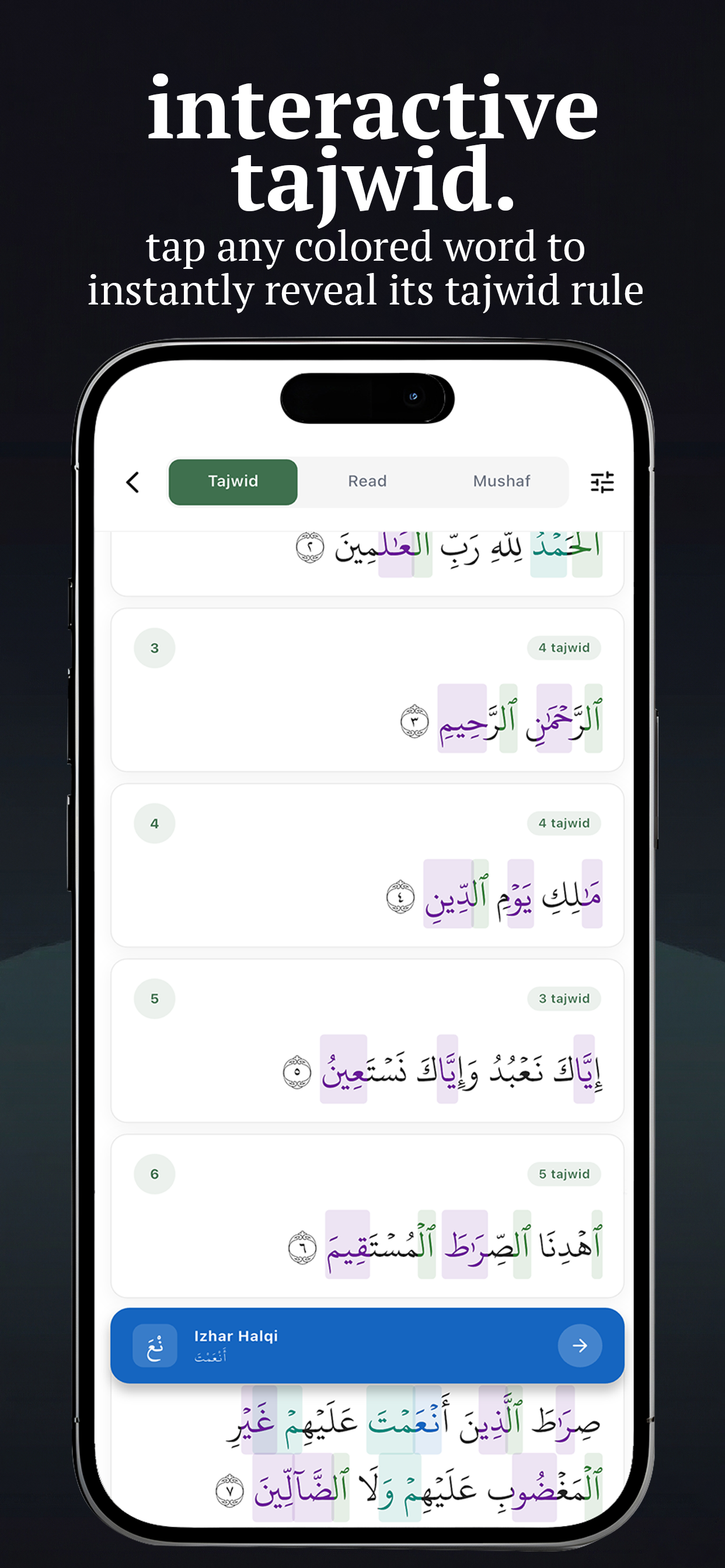 JomTajwid App Interface - English 3